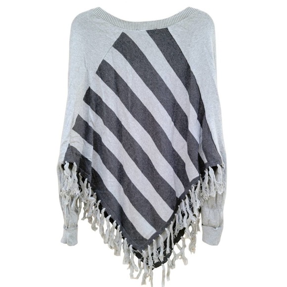 A'GACI Double Zero Women's Gray Striped Shawl Large - Picture 4 of 6